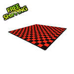 Speedway Tile Two Car Garage Floor Tile Mat / Pad (Black / Red)