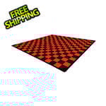 Speedway Tile Two Car Garage Floor Tile Mat / Pad (Black / Red)
