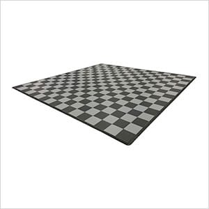 Two Car Garage Floor Tile Mat / Pad (Black / Grey)