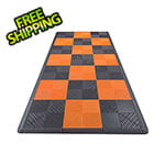 Swisstrax Ribtrax Pro Motorcycle Garage Floor Tile Mat (Jet Black / Tropical Orange)