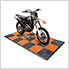 Ribtrax Pro Motorcycle Garage Floor Tile Mat (Jet Black / Tropical Orange)