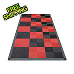 Swisstrax Ribtrax Pro Motorcycle Garage Floor Tile Mat (Jet Black / Racing Red)