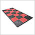 Ribtrax Pro Motorcycle Garage Floor Tile Mat (Jet Black / Racing Red)