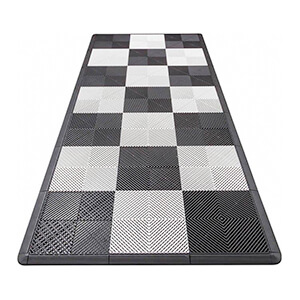 Ribtrax Pro Motorcycle Garage Floor Tile Mat (Jet Black / Arctic White)