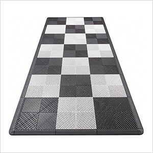 Ribtrax Pro Motorcycle Garage Floor Tile Mat (Jet Black / Arctic White)