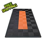 Swisstrax Ribtrax Pro Motorcycle Garage Floor Tile Mat (Jet Black / Tropical Orange)
