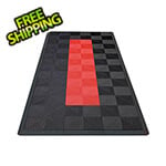 Swisstrax Ribtrax Pro Motorcycle Garage Floor Tile Mat (Jet Black / Racing Red)