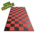 Swisstrax Ribtrax Pro One Car Garage Floor Tile Mat (Jet Black / Racing Red)