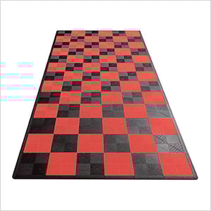 Ribtrax Pro One Car Garage Floor Tile Mat (Jet Black / Racing Red)