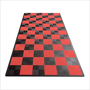 Ribtrax Pro One Car Garage Floor Tile Mat (Jet Black / Racing Red)