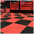 Ribtrax Pro One Car Garage Floor Tile Mat (Jet Black / Racing Red)