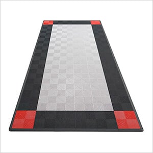 Ribtrax Pro One Car Garage Floor Tile Mat (Jet Black / Racing Red / Pearl Grey)