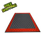 Swisstrax Ribtrax Pro Two Car Garage Floor Tile Mat (Jet Black / Racing Red)