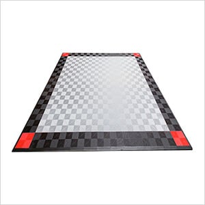 Ribtrax Pro Two Car Garage Floor Tile Mat (Jet Black / Racing Red / Pearl Grey)