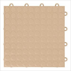 Coin Pattern 12" x 12" Beige Garage Floor Tile (12 Pack)