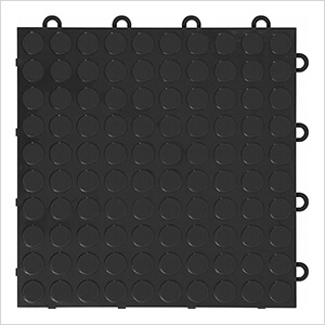 Coin Pattern 12" x 12" Black Garage Floor Tile (12 Pack)