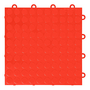 Coin Pattern 12" x 12" Red Garage Floor Tile (12 Pack)