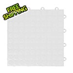 GearTile Coin Pattern 12" x 12" White Garage Floor Tile (12 Pack)