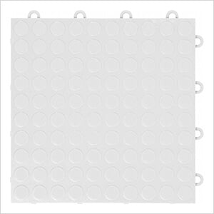 Coin Pattern 12" x 12" White Garage Floor Tile (12 Pack)