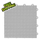 GearTile Coin Pattern 12" x 12" Silver Garage Floor Tile (24 Pack)