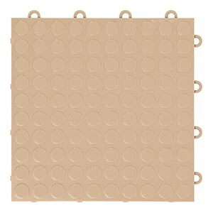 Coin Pattern 12" x 12" Beige Garage Floor Tile (24 Pack)