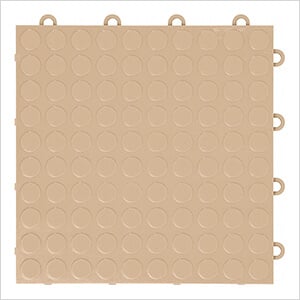 Coin Pattern 12" x 12" Beige Garage Floor Tile (24 Pack)