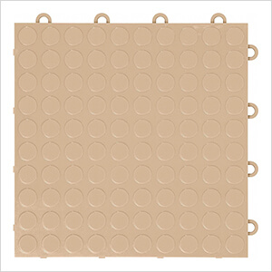 Coin Pattern 12" x 12" Beige Garage Floor Tile (24 Pack)