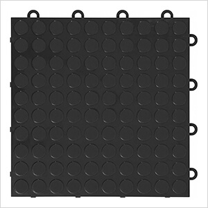 Coin Pattern 12" x 12" Black Garage Floor Tile (24 Pack)