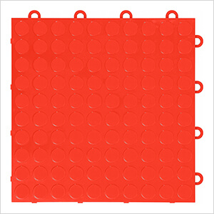 Coin Pattern 12" x 12" Red Garage Floor Tile (24 Pack)