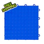 GearTile Coin Pattern 12" x 12" Royal Blue Garage Floor Tile (24 Pack)
