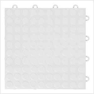 Coin Pattern 12" x 12" White Garage Floor Tile (24 Pack)