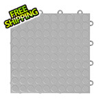 GearTile Coin Pattern 12" x 12" Silver Garage Floor Tile (48 Pack)