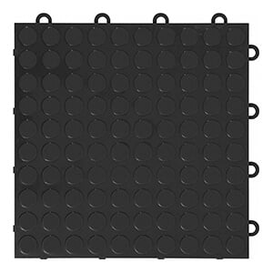 Coin Pattern 12" x 12" Black Garage Floor Tile (48 Pack)