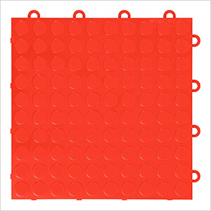 Coin Pattern 12" x 12" Red Garage Floor Tile (48 Pack)