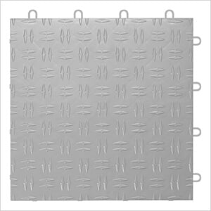 Diamond Pattern 12" x 12" Silver Garage Floor Tile (12 Pack)
