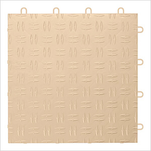 Diamond Pattern 12" x 12" Beige Garage Floor Tile (12 Pack)