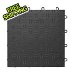 GearTile Diamond Pattern 12" x 12" Black Garage Floor Tile (12 Pack)