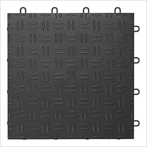 Diamond Pattern 12" x 12" Black Garage Floor Tile (12 Pack)