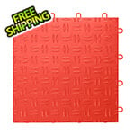 GearTile Diamond Pattern 12" x 12" Red Garage Floor Tile (12 Pack)