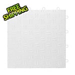 GearTile Diamond Pattern 12" x 12" White Garage Floor Tile (12 Pack)