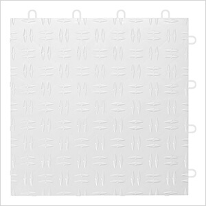 Diamond Pattern 12" x 12" White Garage Floor Tile (12 Pack)