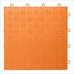 Diamond Pattern 12" x 12" Orange Garage Floor Tile (12 Pack)