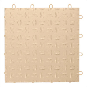 Diamond Pattern 12" x 12" Beige Garage Floor Tile (24 Pack)
