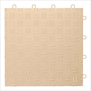 Diamond Pattern 12" x 12" Beige Garage Floor Tile (24 Pack)