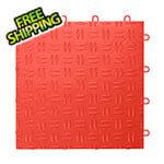 GearTile Diamond Pattern 12" x 12" Red Garage Floor Tile (24 Pack)