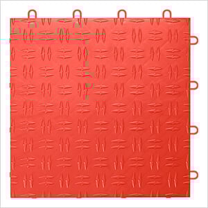 Diamond Pattern 12" x 12" Red Garage Floor Tile (24 Pack)