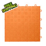 GearTile Diamond Pattern 12" x 12" Orange Garage Floor Tile (24 Pack)