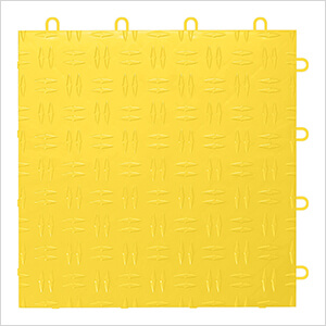 Diamond Pattern 12" x 12" Yellow Garage Floor Tile (24 Pack)