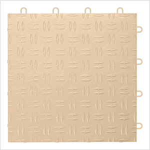 Diamond Pattern 12" x 12" Beige Garage Floor Tile (48 Pack)