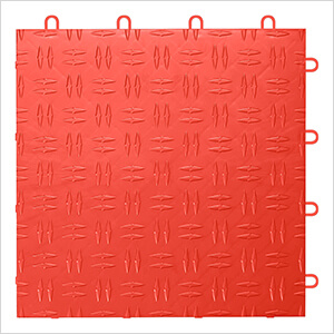 Diamond Pattern 12" x 12" Red Garage Floor Tile (48 Pack)